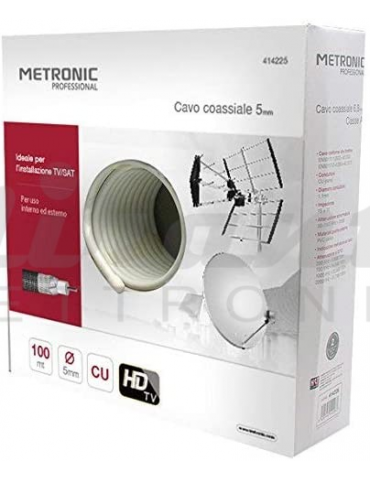 Metronic Cavo antenna tv sat 5mm, classe B, 100 metri