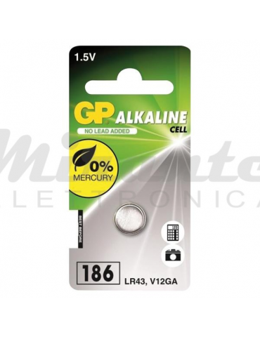 GP Battery Pila Alcalina LR43 LR1142, 1 confezione