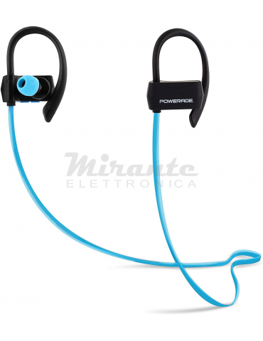 Metronic Powerade Auricolari in-ear Bluetooth sportivi, vivavoce, con microfono, anti-sudore, autonomia 5 ore, nero blu