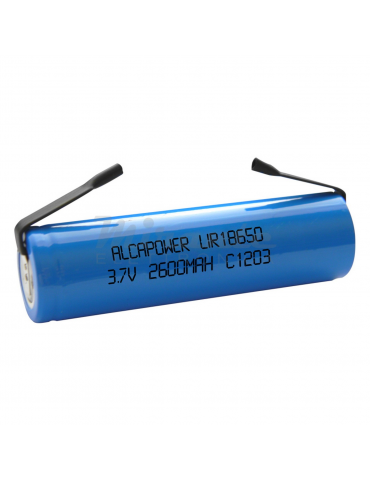 Alcapower Li-ion 18650 3,7V 2600mAh Batteria a Saldare