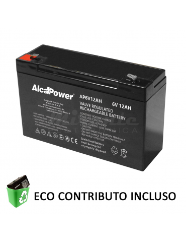 ALCAPOWER - Batteria al piombo Ricaricabile 6V 12Ah