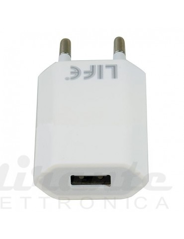 Life Alimentatore USB 5V, 1A, 1 uscita, Bianco.
