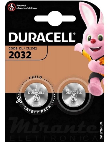 Duracell 2032 CR2032 DL2032 Batterie a Bottone al Litio - 2 Batterie