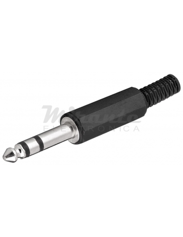 Spina Jack 6,3 mm 1/4 Stereo, in plastica